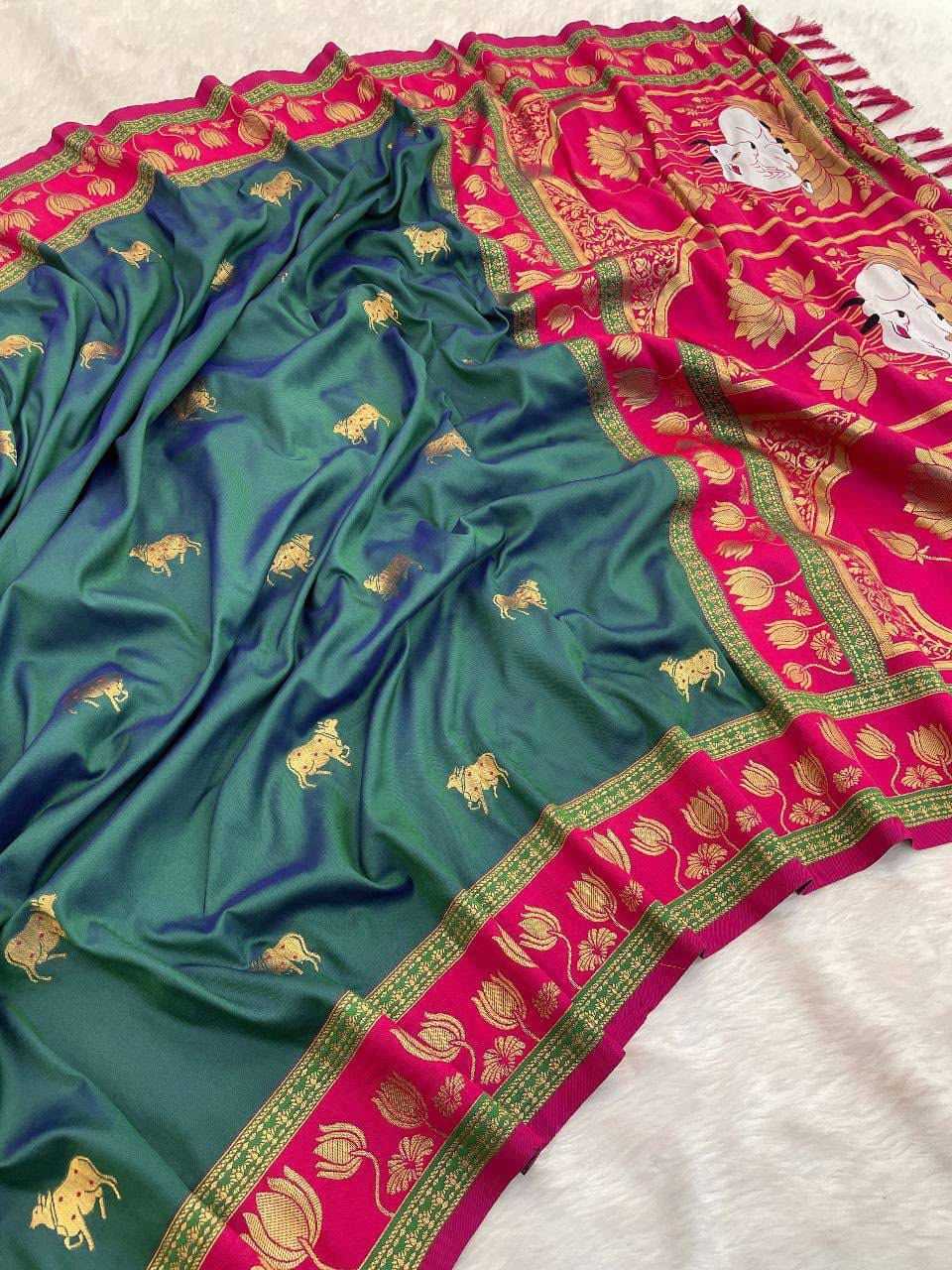 Cow Premium Silk Designer Saree