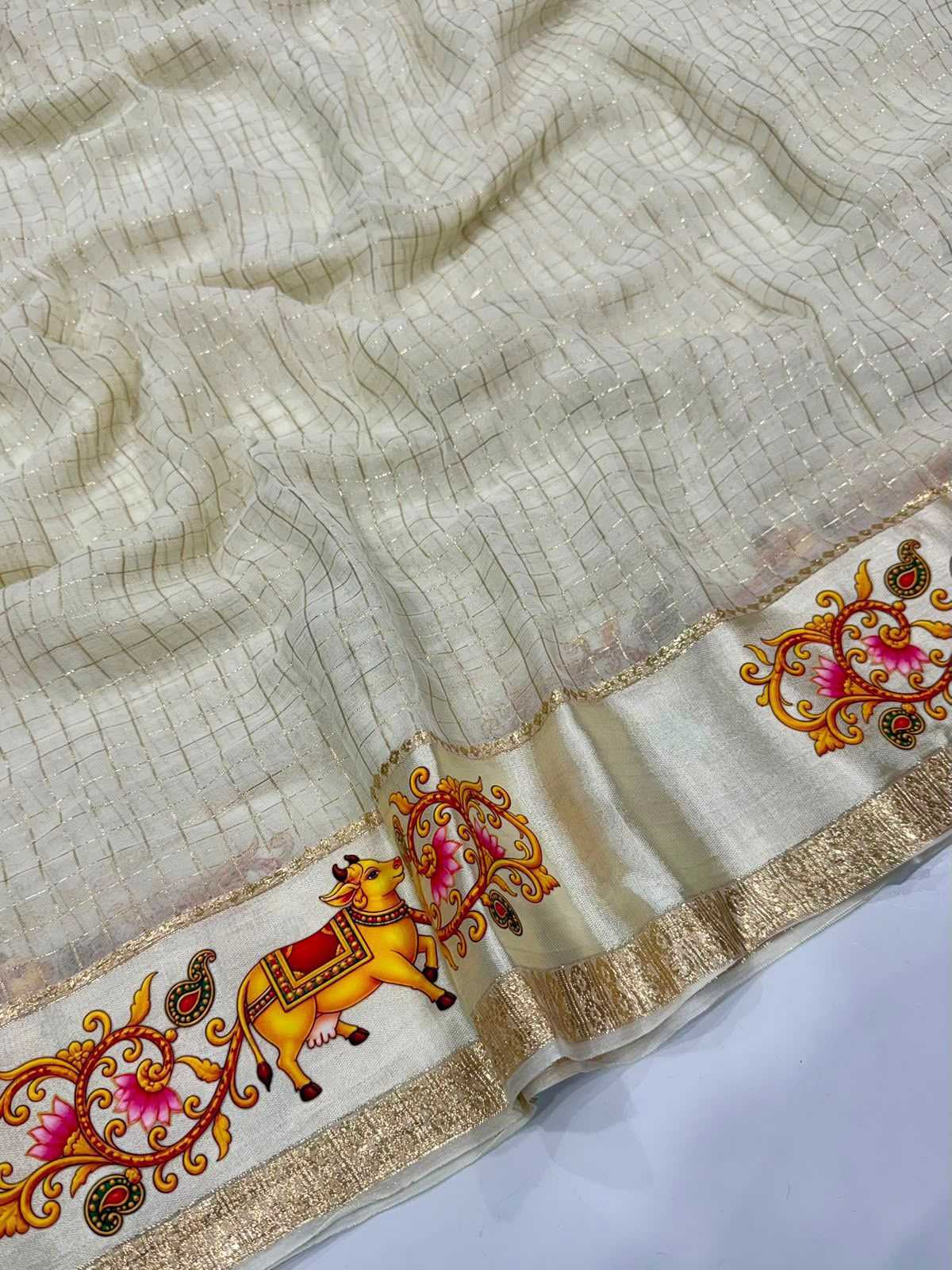 Digital Viscouse Crushed Georgette Saree