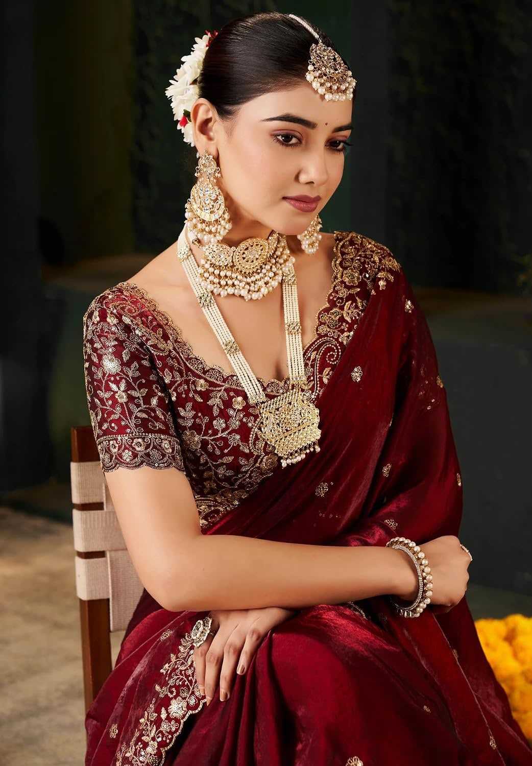 Sattin Satin Sequence Saree