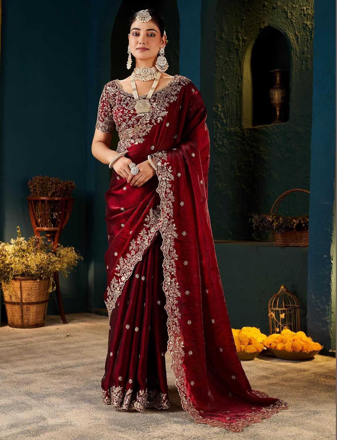 Sattin Satin Sequence Saree