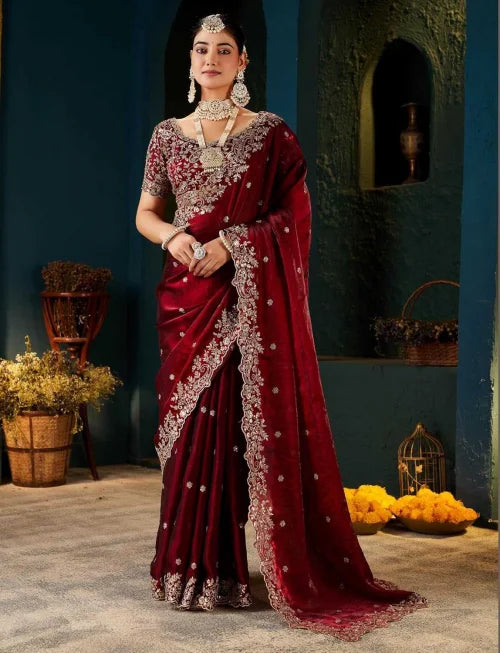 Sattin Satin Sequence Saree