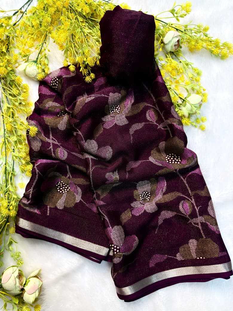 Chinon Silk Sarees With Contrast Pallu