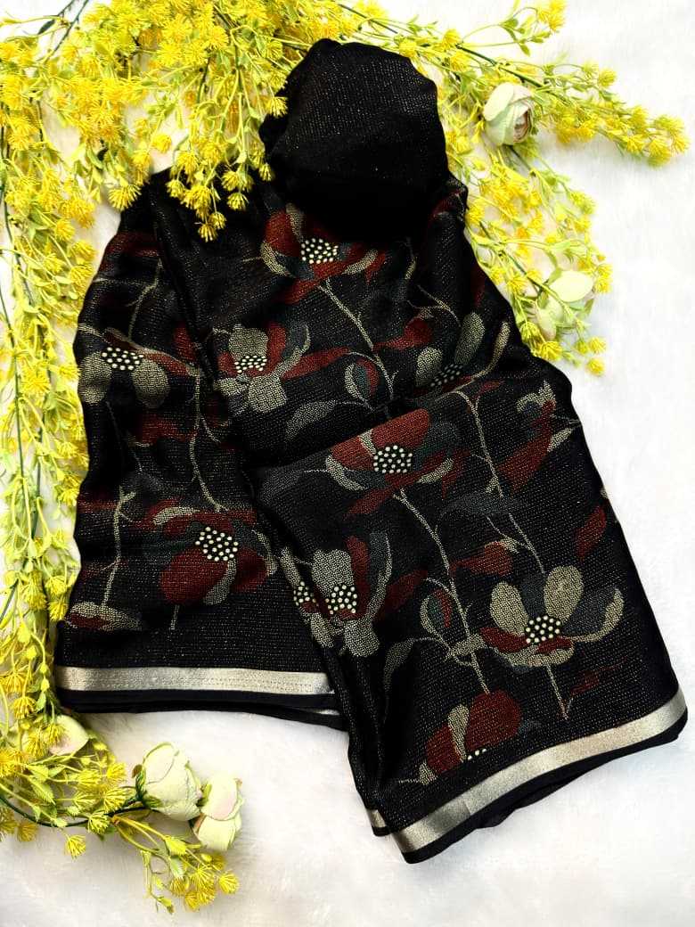 Chinon Silk Sarees With Contrast Pallu