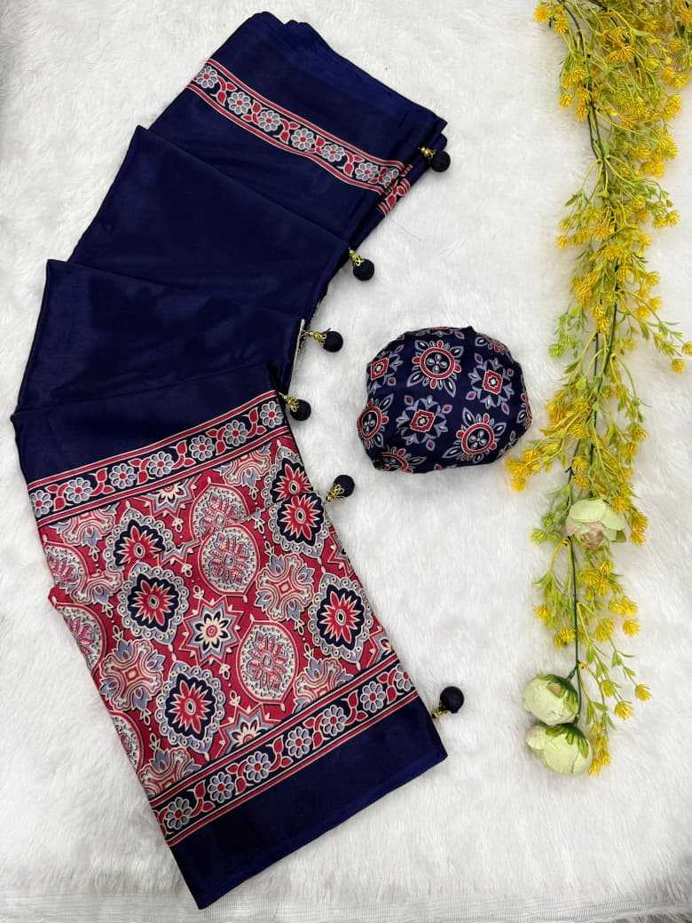 Gajji Silk Ajrakh Saree