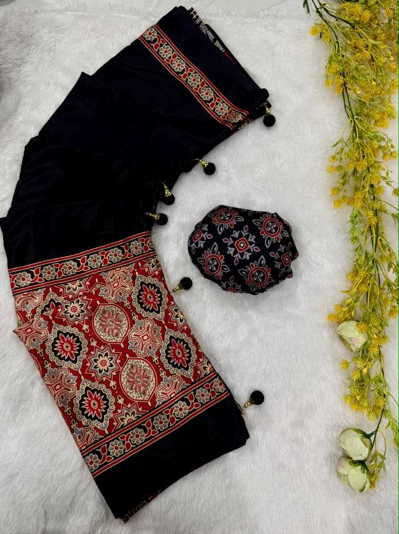 Gajji Silk Ajrakh Saree