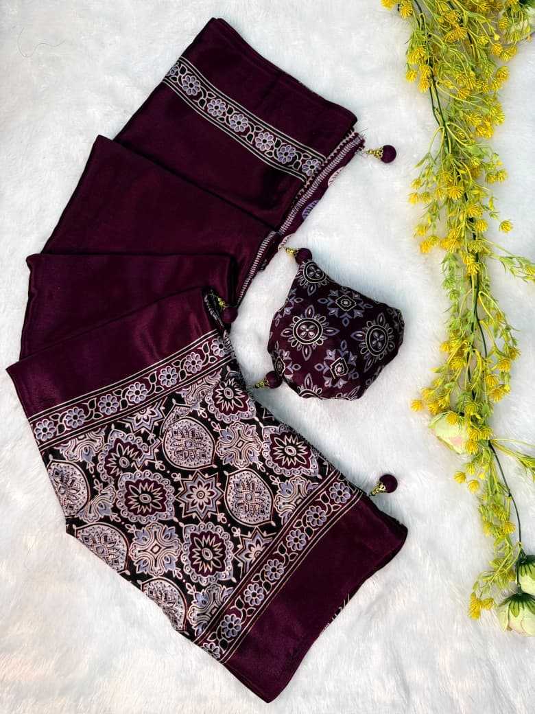 Gajji Silk Ajrakh Saree