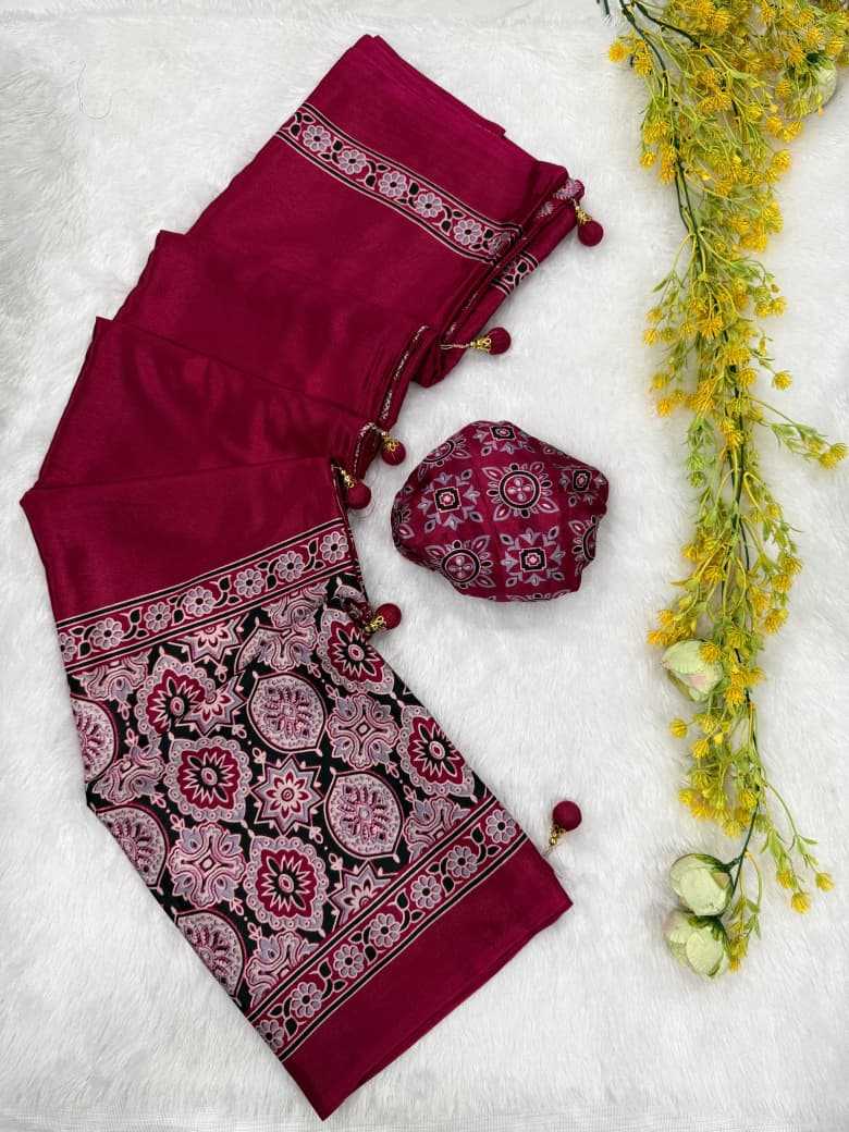 Gajji Silk Ajrakh Saree