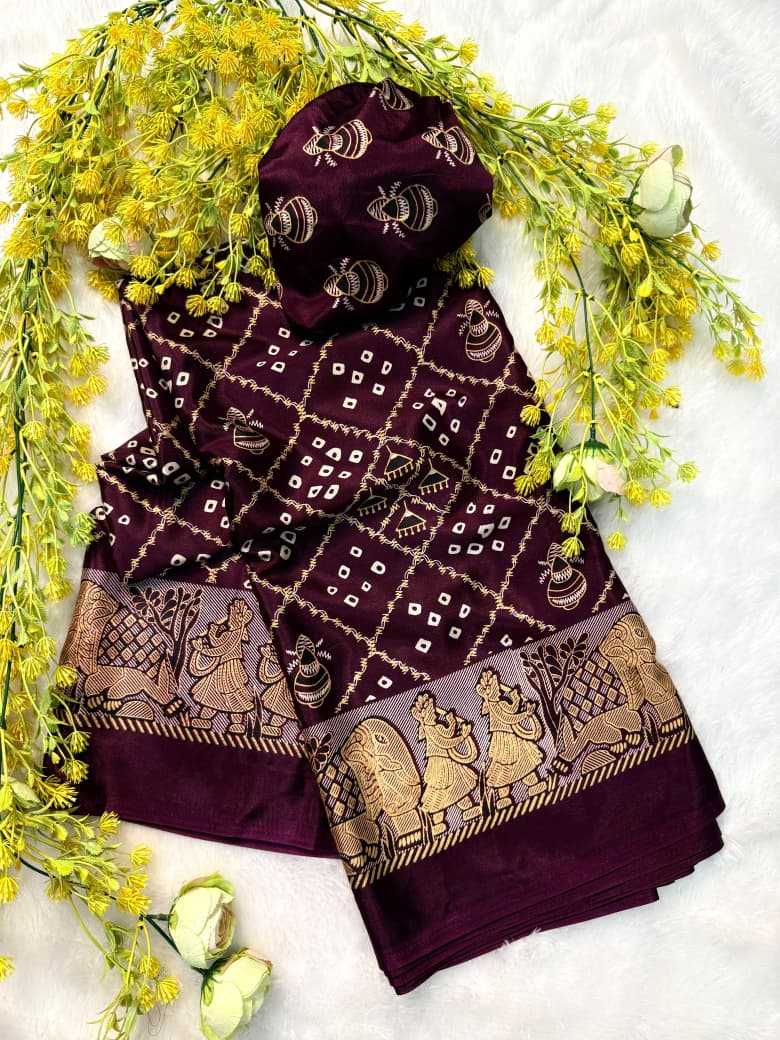 Crepe Silk Ajrakh Saree