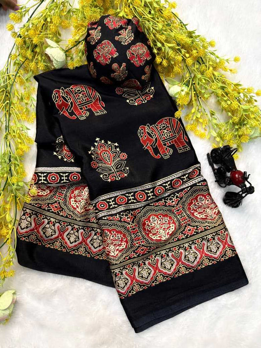 Ajrakh Saree