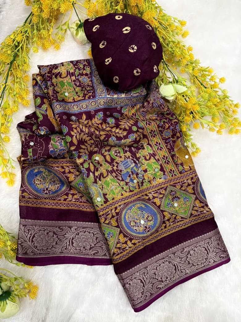 Crepe Silk Ajrakh Saree