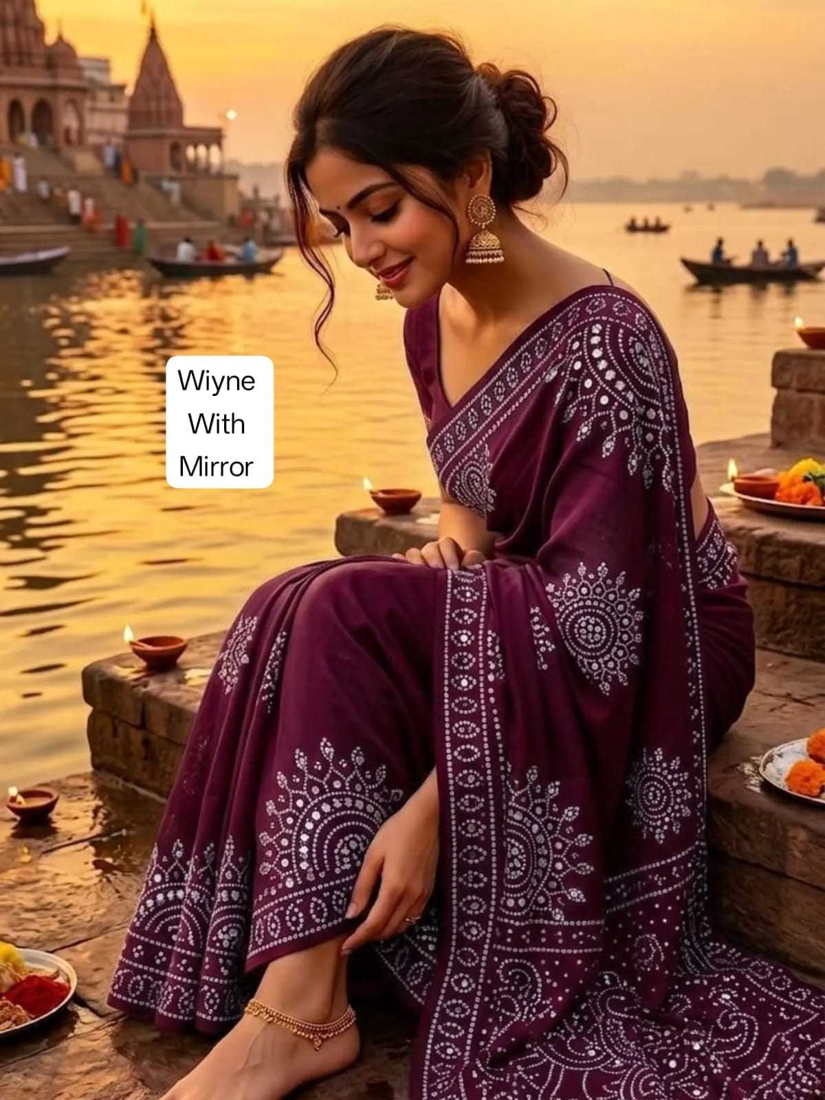 Satin Silk Printed Saree