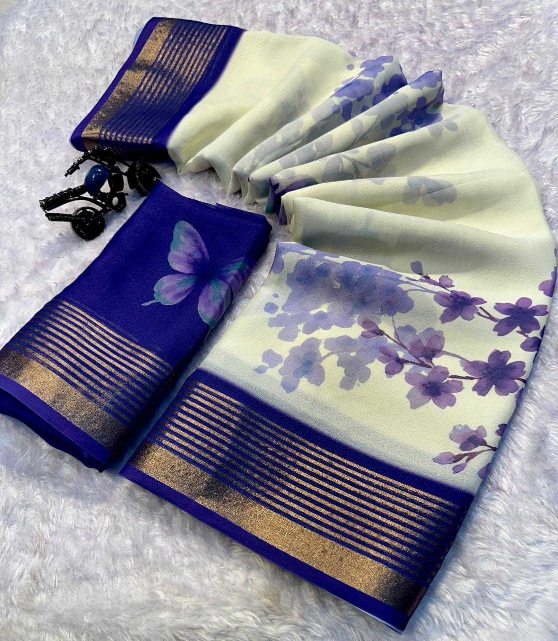 Devina Premium Georgette Designer Saree in Lavender