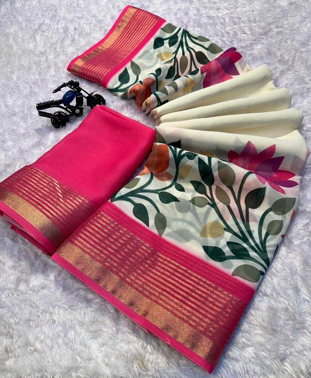 Devina Premium Georgette Designer Saree in Lavender