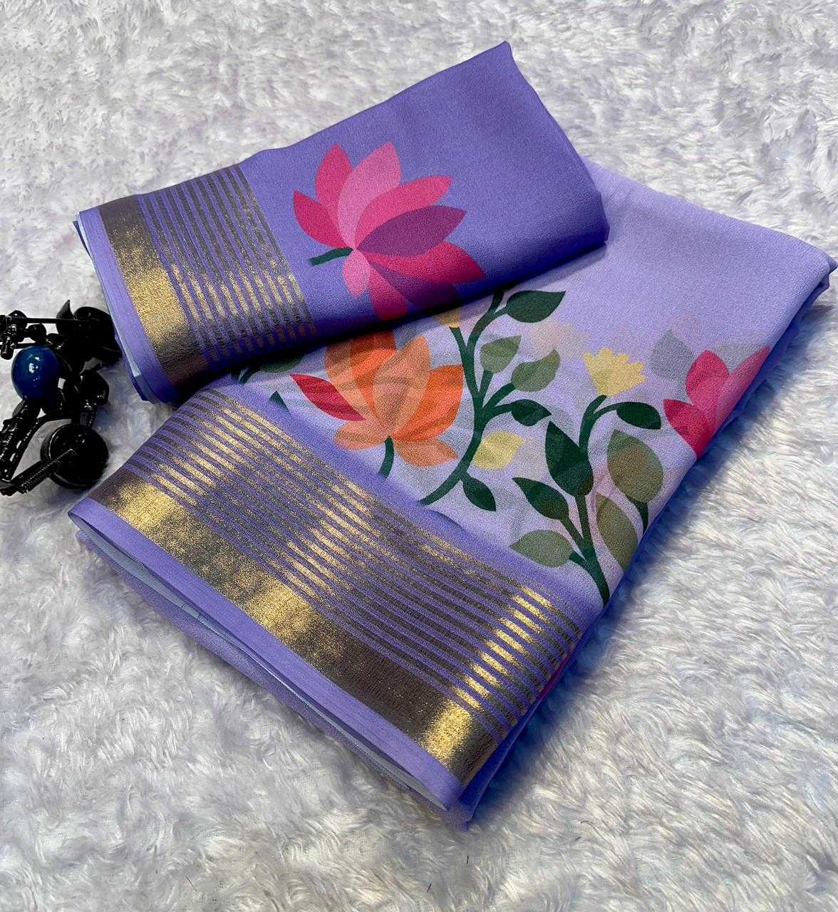 Devina Premium Georgette Designer Saree in Lavender