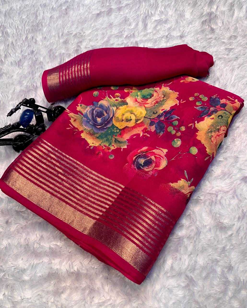 Devina Premium Georgette Designer Saree in Lavender