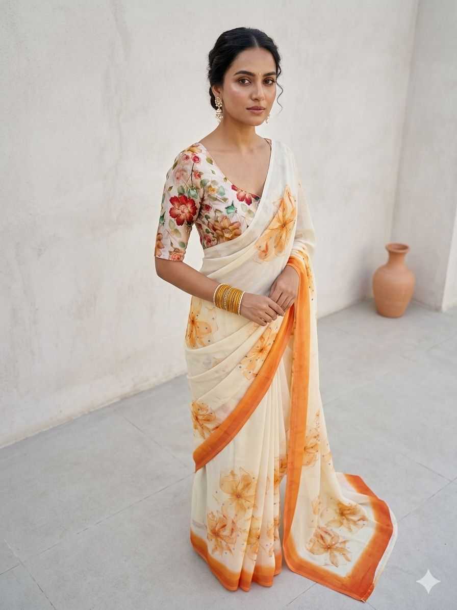 Crepe Designer Saree