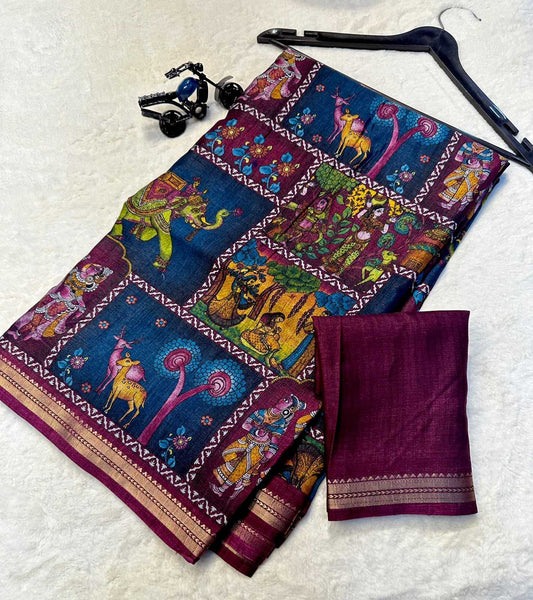 Tussar Silk Designer Saree