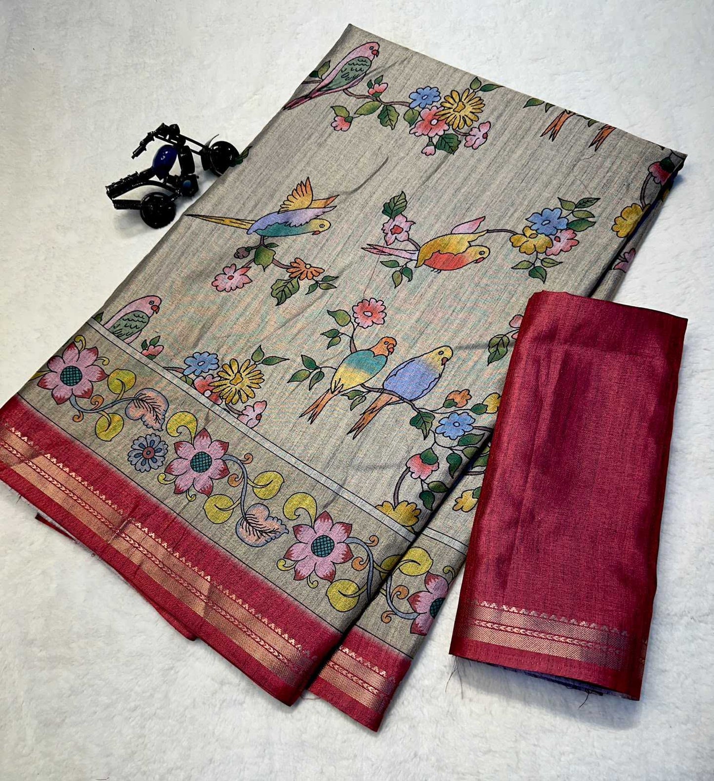 Tussar Silk Designer Saree