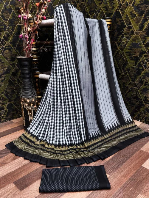 Aditi Premium Georgette Designer Saree in Black