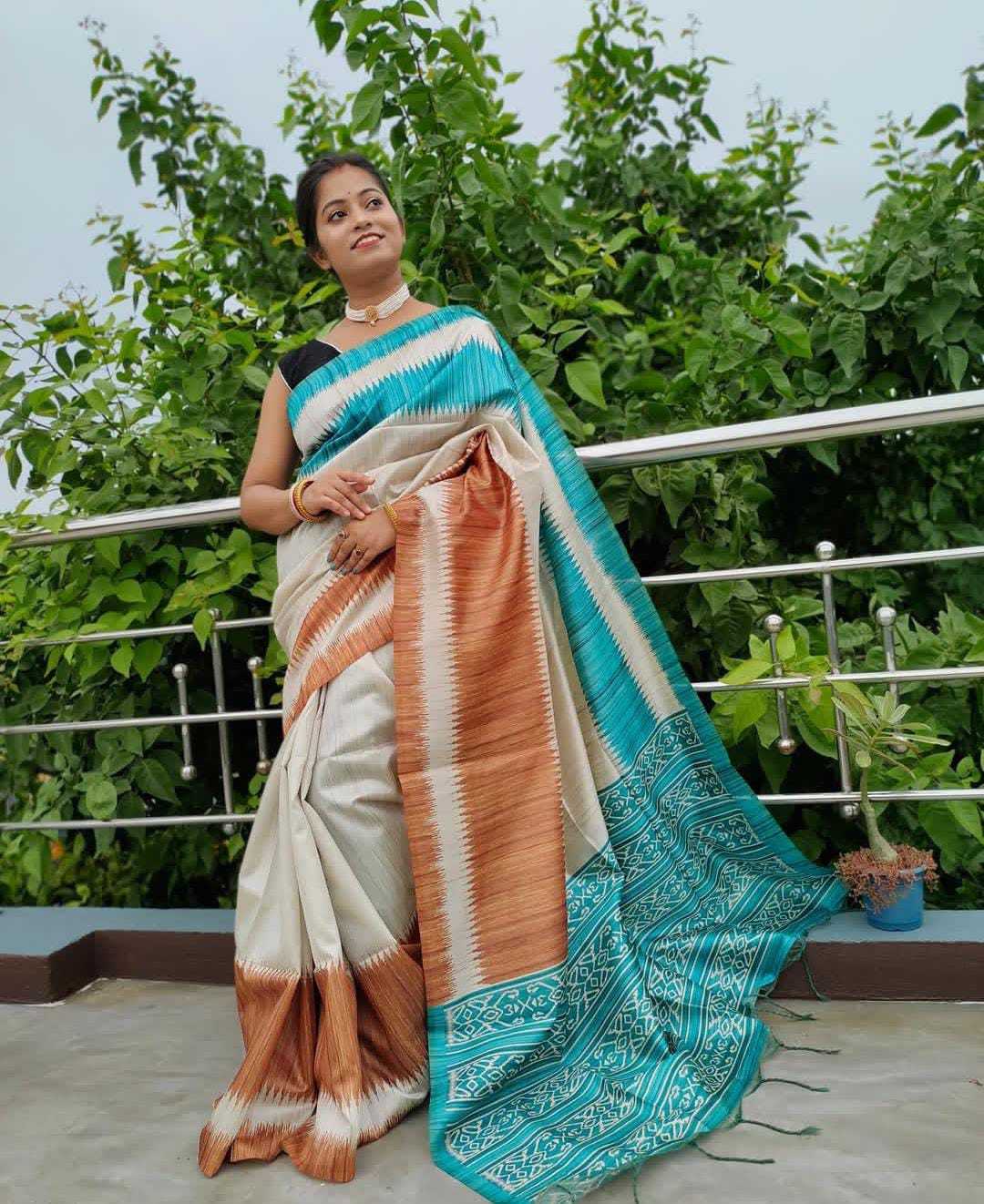 Amaira Tussar Silk Saree in Violet