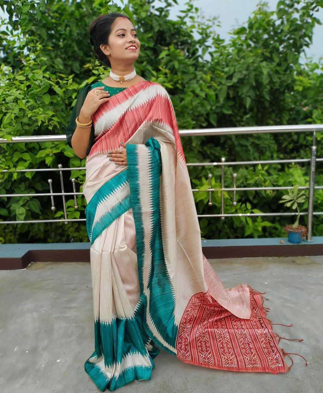 Amaira Tussar Silk Saree in Violet
