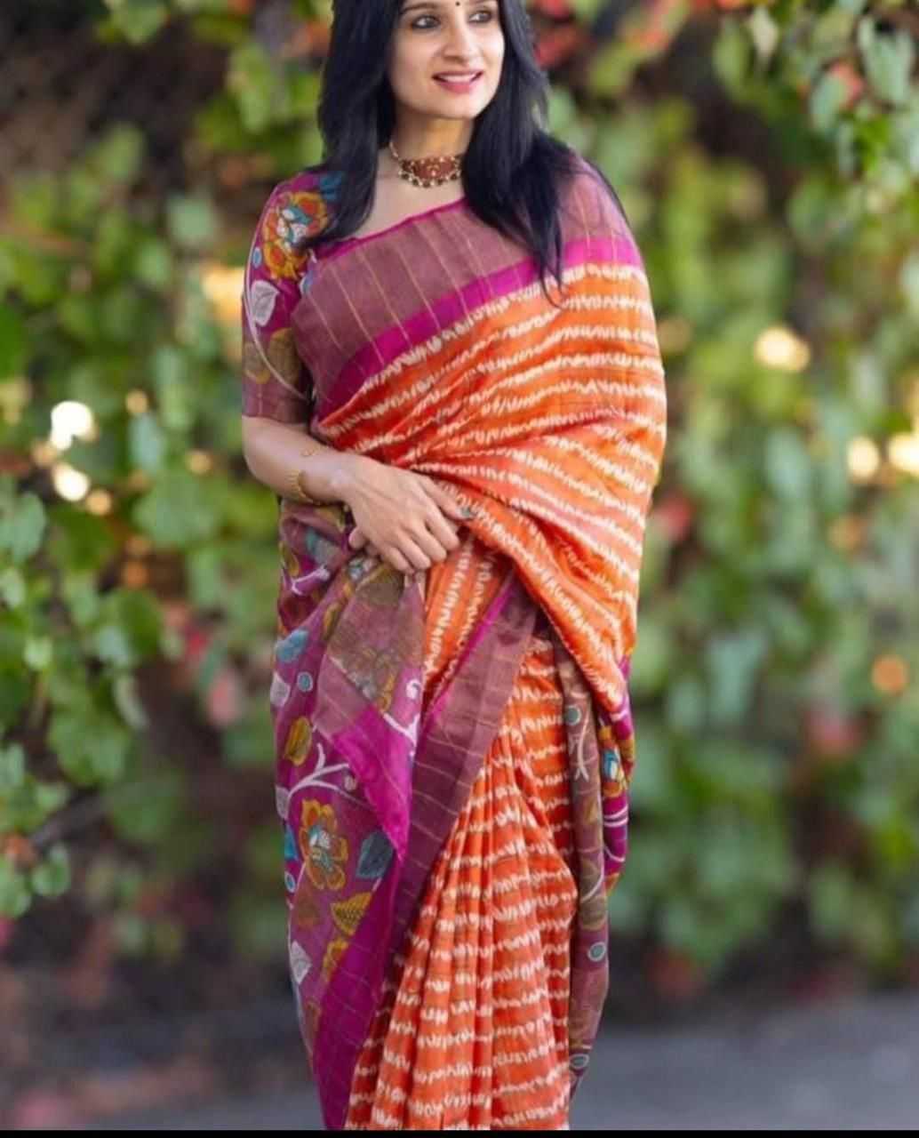 Anika Tussar Silk Printed Saree
