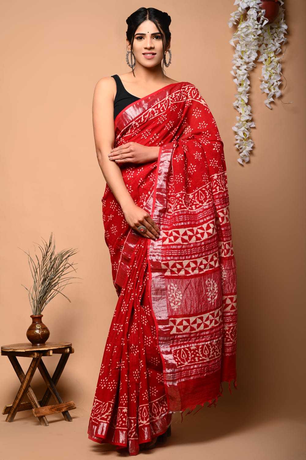 Linen Printed Saree