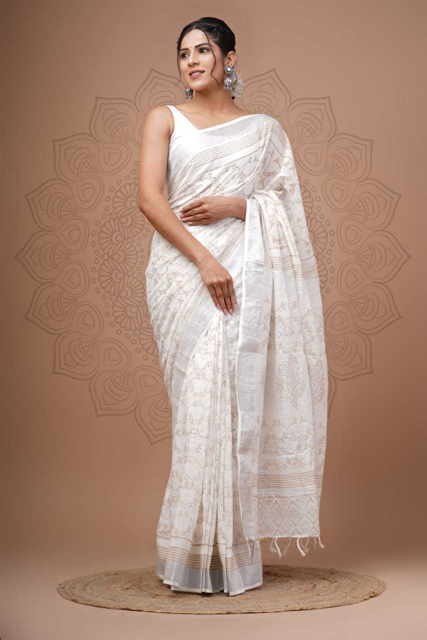 Linen Printed Saree