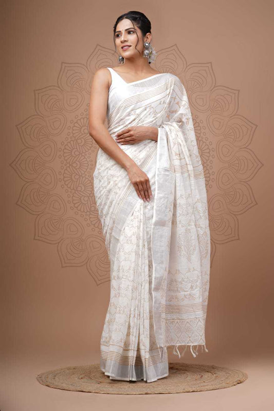 Linen Printed Saree