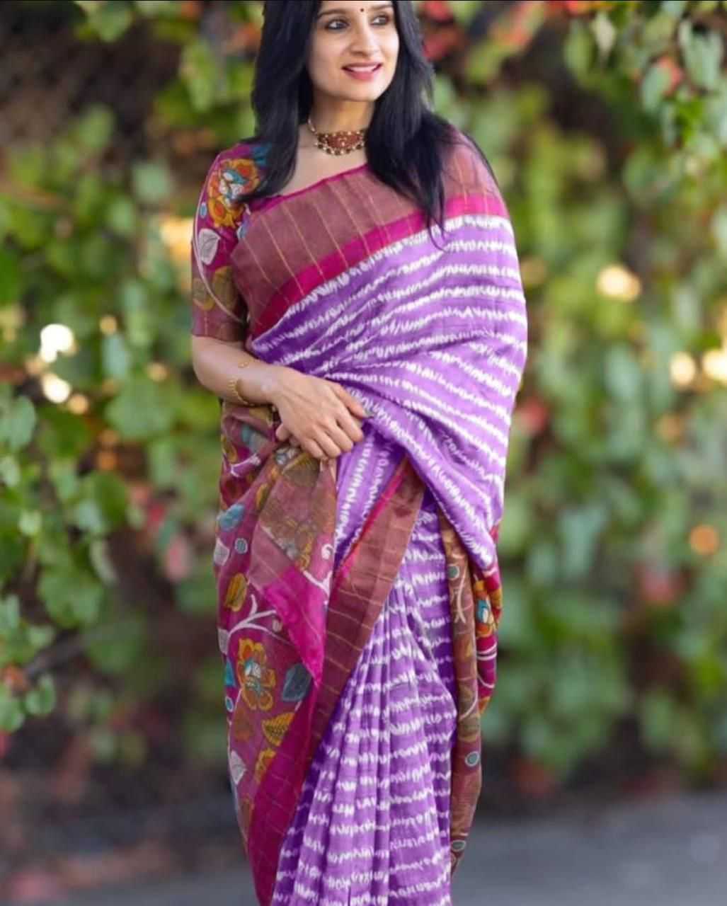 Tussar Silk Printed Saree