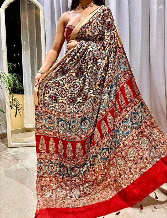 Aadhvika Gajji Silk Modal Saree