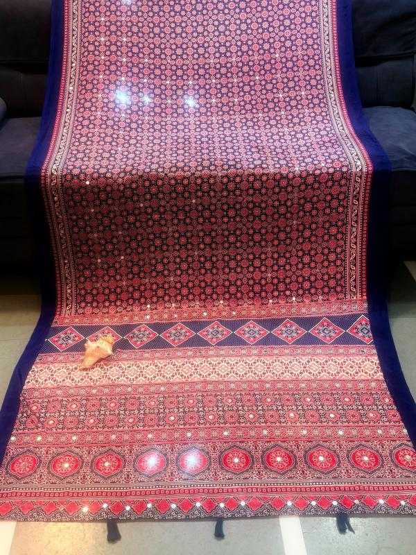 Ajrakh Saree