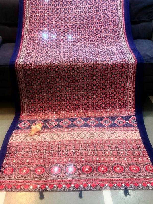 Ajrakh Saree
