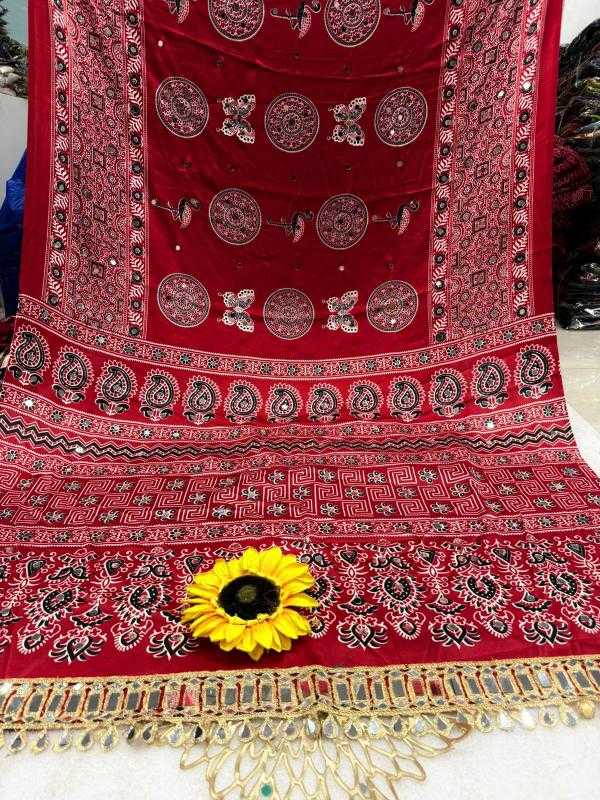 Gajji Silk Ajrakh Saree