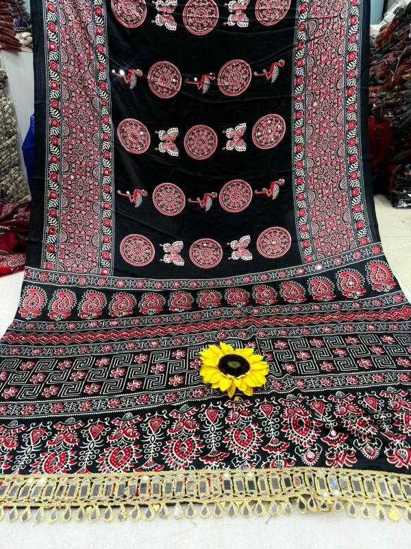 Gajji Silk Ajrakh Saree