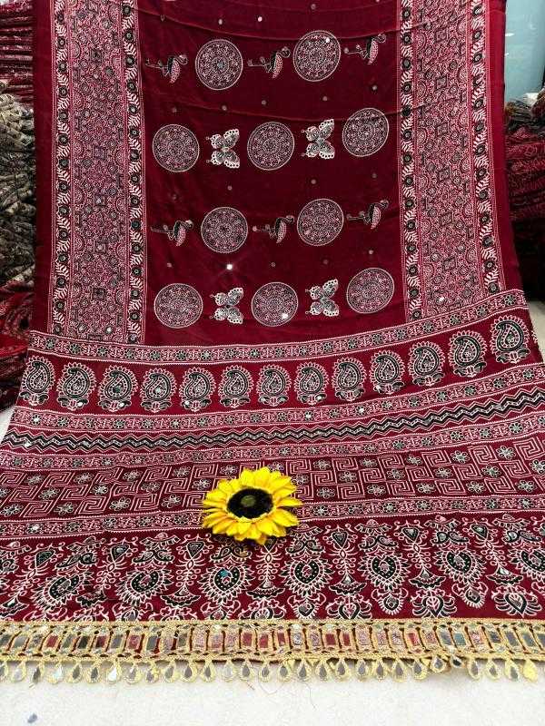 Gajji Silk Ajrakh Saree