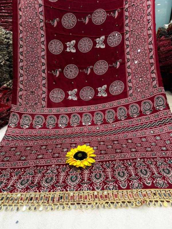 Gajji Silk Ajrakh Saree