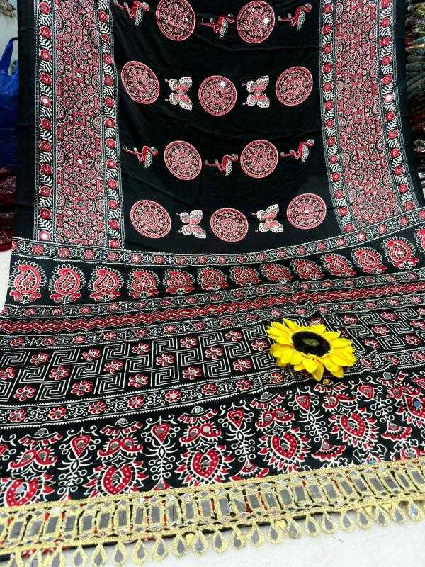Gajji Silk Ajrakh Saree