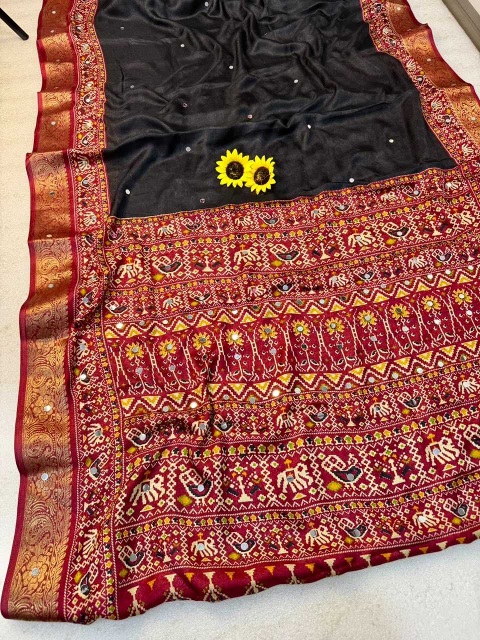 Viscose Mirror Work Saree