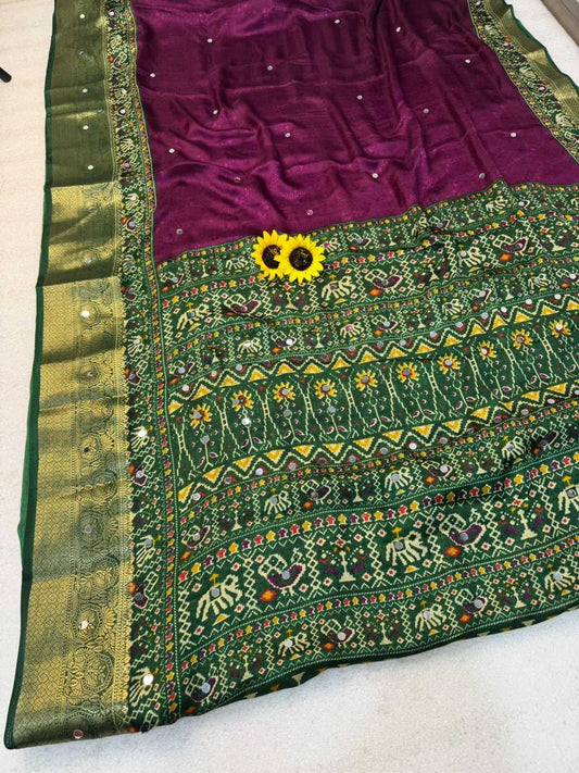Viscose Mirror Work Saree
