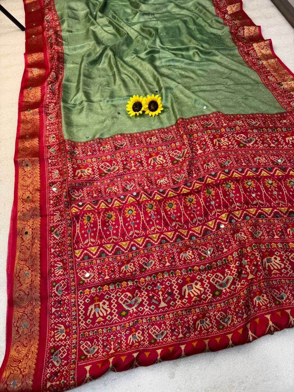 Viscose Mirror Work Saree