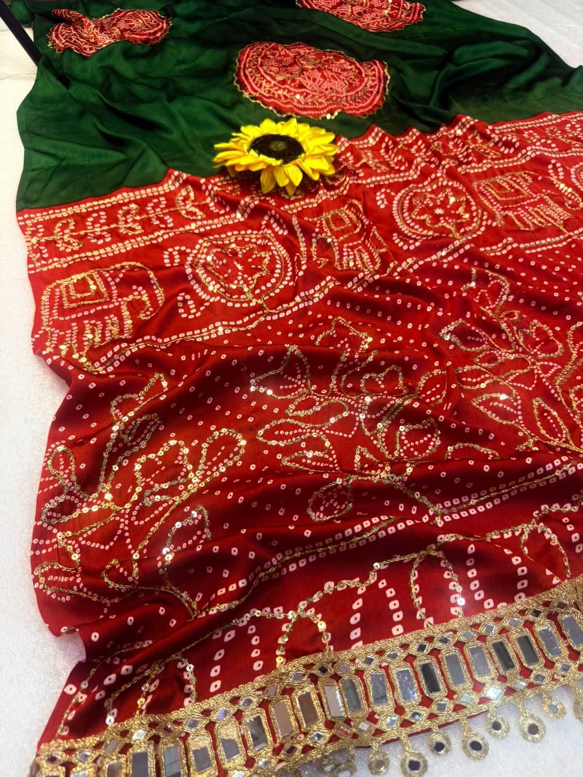 Gajji Silk Ajrakh Saree