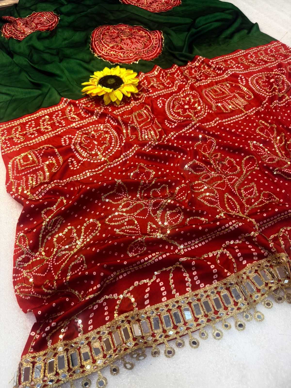 Gajji Silk Ajrakh Saree