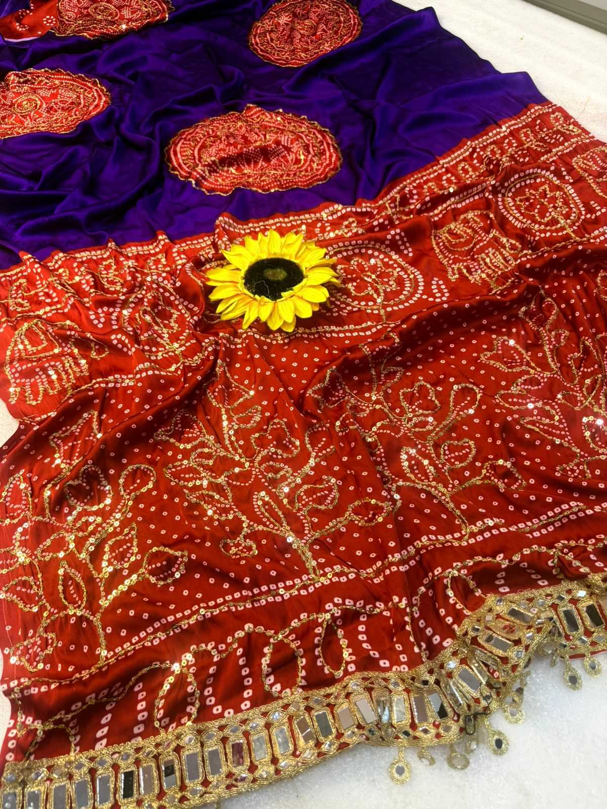 Gajji Silk Ajrakh Saree