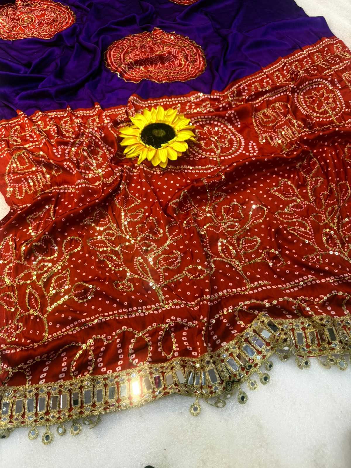 Gajji Silk Ajrakh Saree