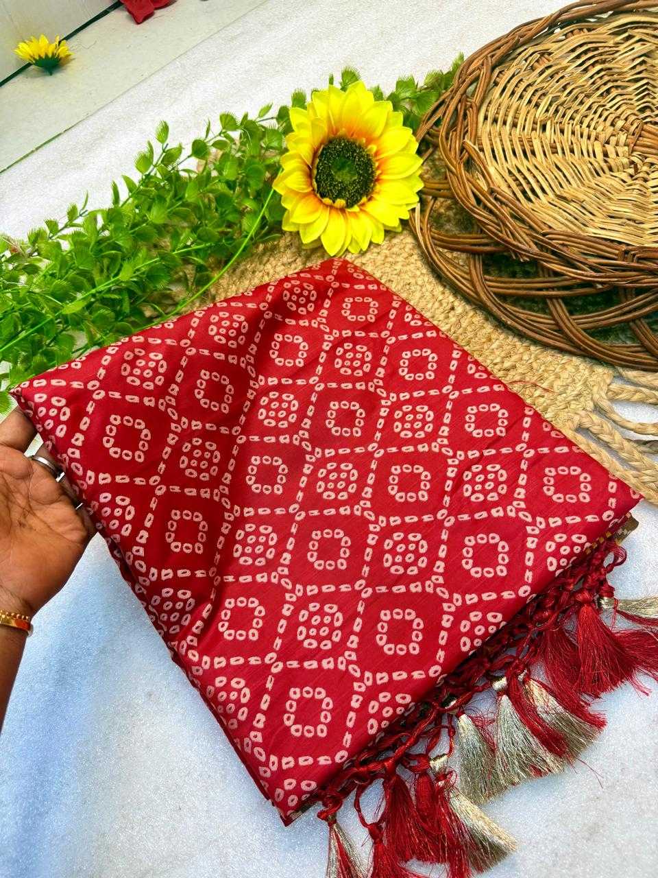 Anya Banarasi Soft Silk Saree in Rani
