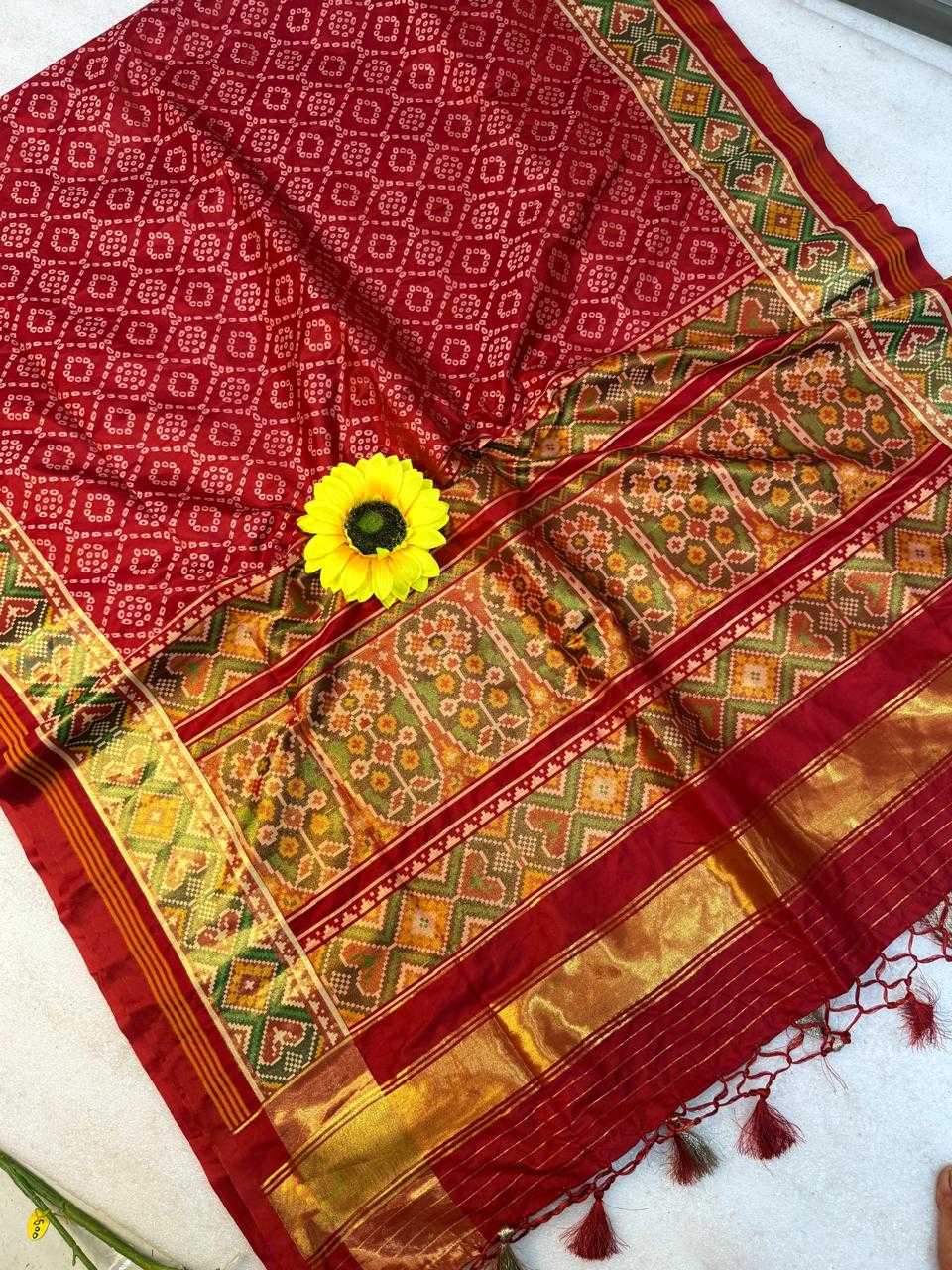 Anya Banarasi Soft Silk Saree in Rani