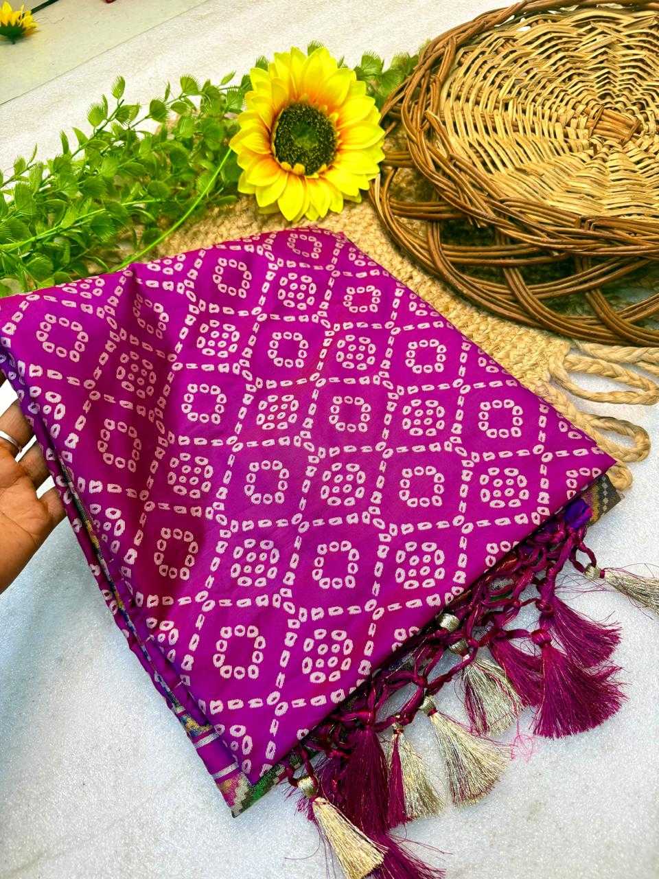 Anya Banarasi Soft Silk Saree in Rani