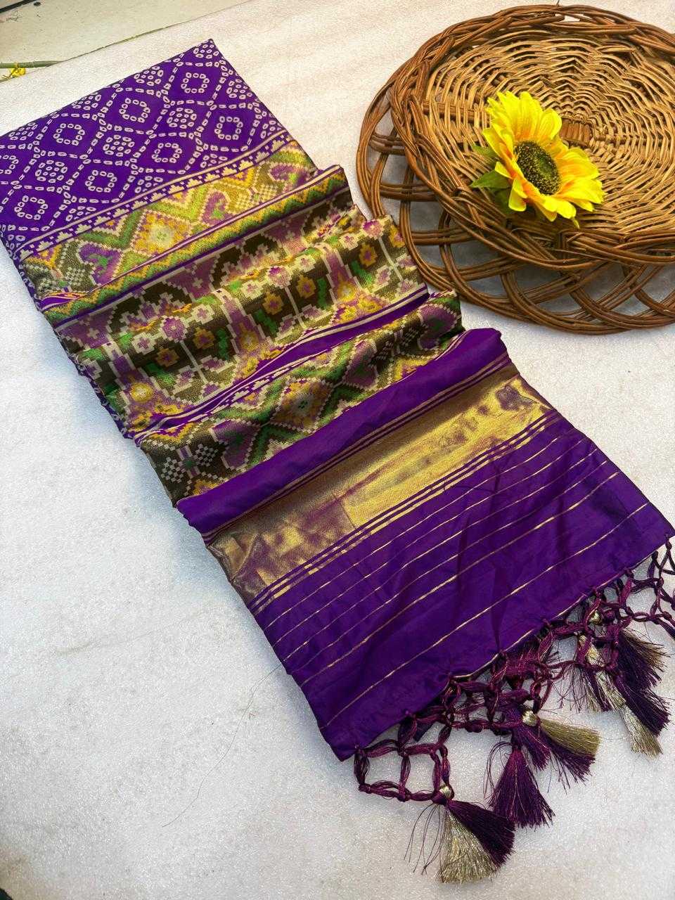 Anya Banarasi Soft Silk Saree in Rani