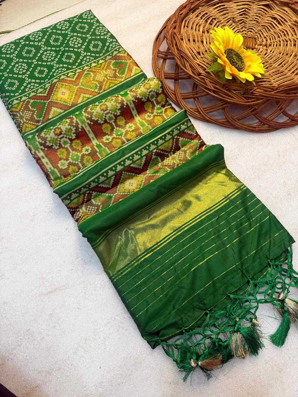 Anya Banarasi Soft Silk Saree in Rani